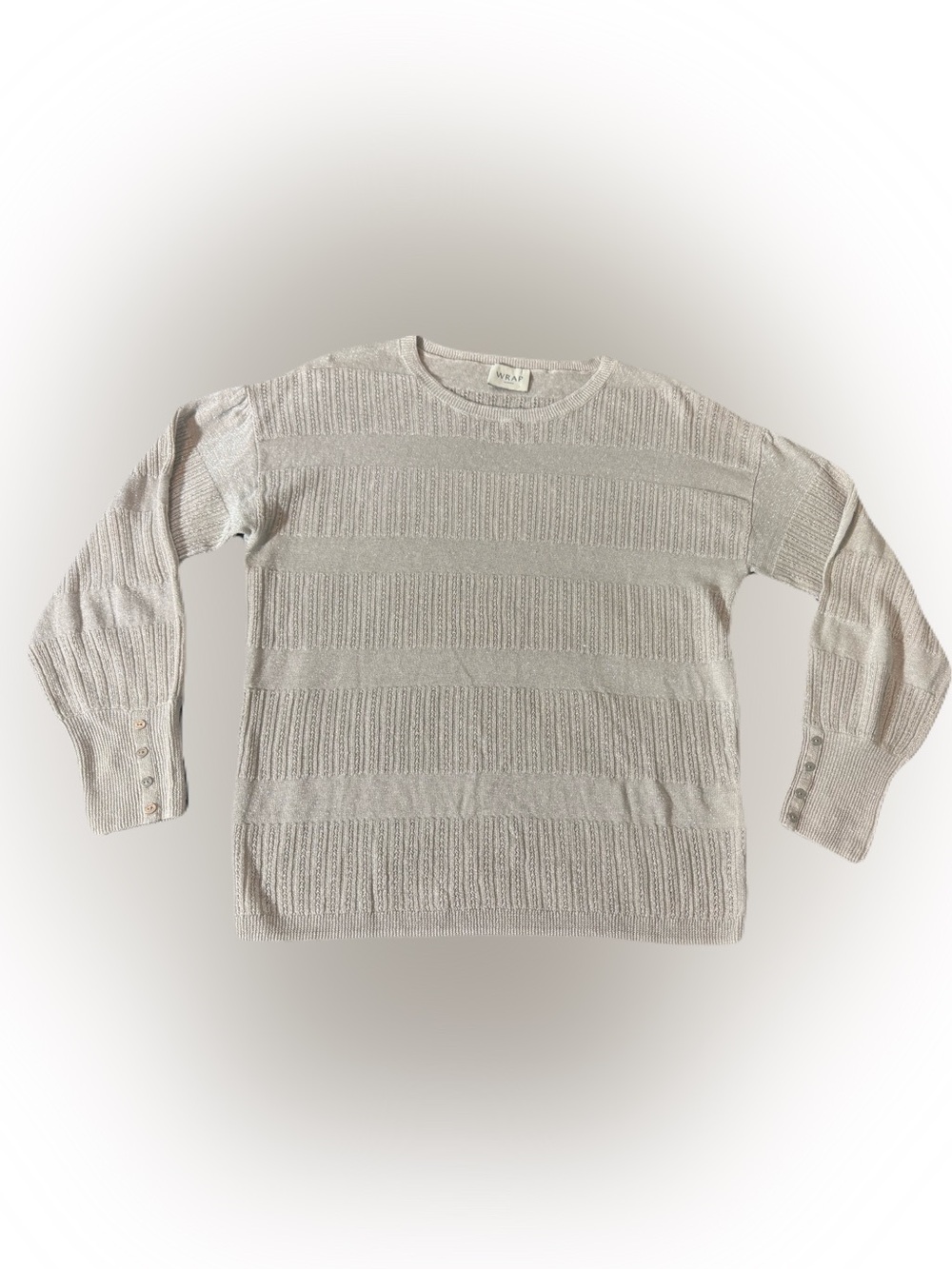 Shimmer Linen Blend Sweater | Cream Metallic Knit | Quiet Luxury